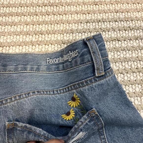Favorite Daughter High Rise Sunflower Denim Shorts - Picture 8 of 8
